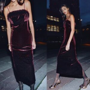 ZARA VELVET MIDI DRESS